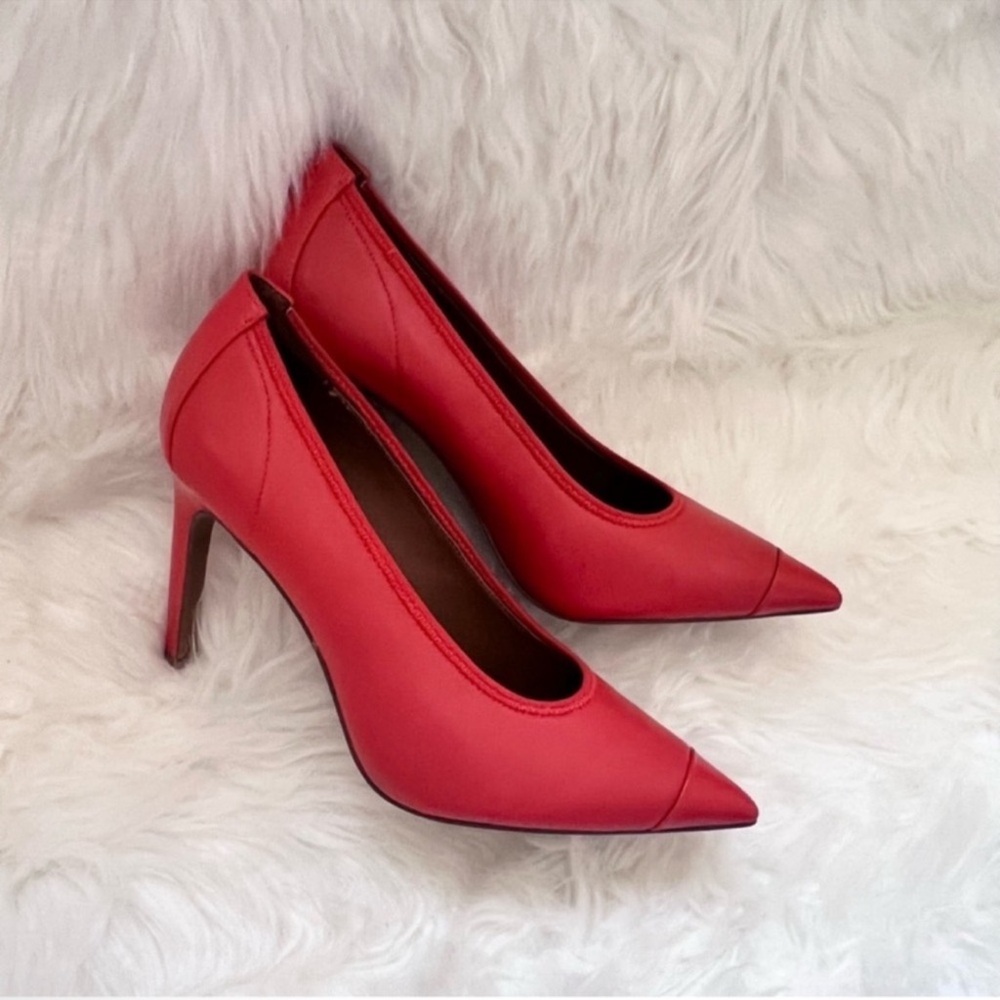 NEW! REISS London “Lowri” Red Leather Court Pumps Heels - Picture 11 of 16